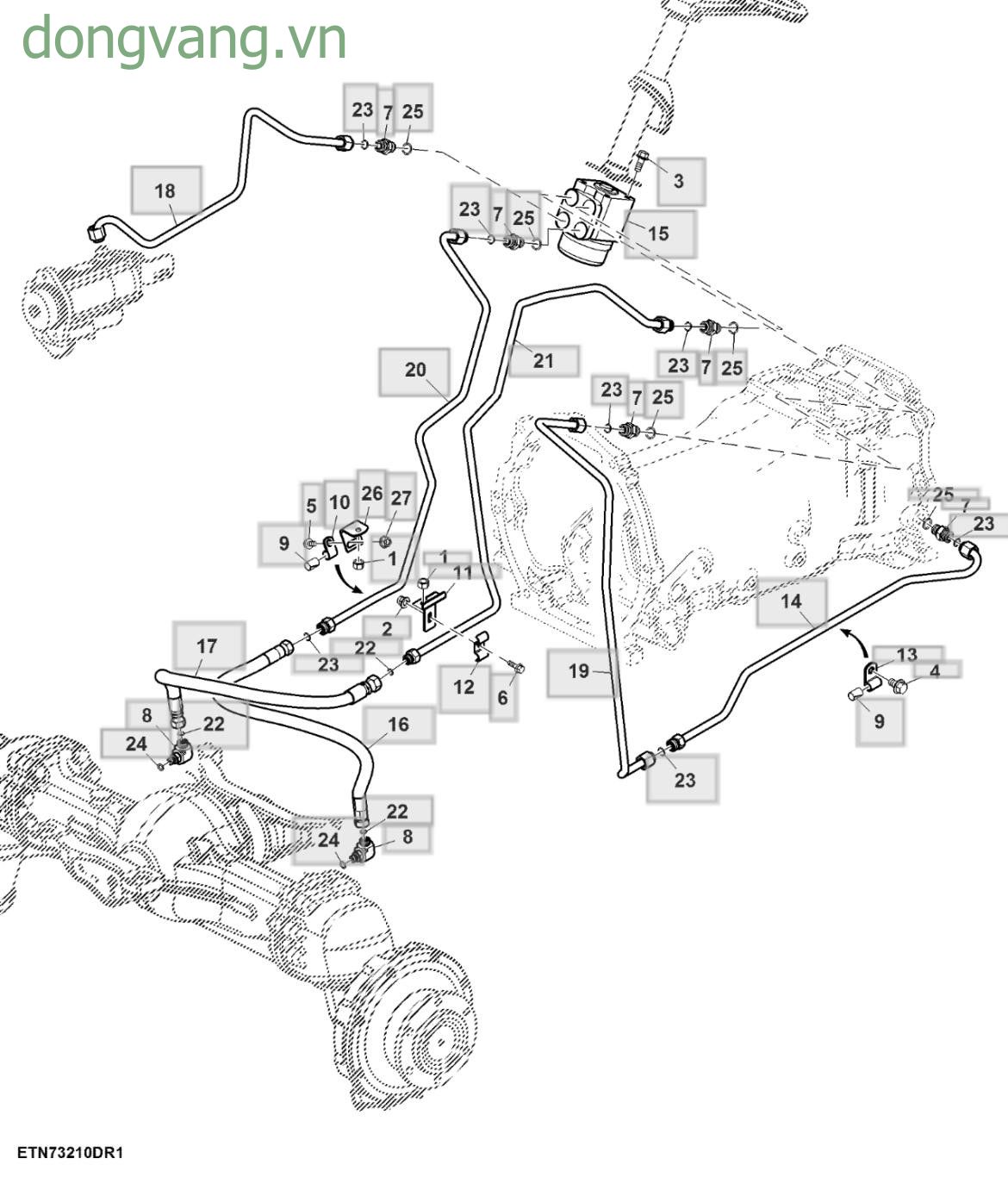 Steering Valve and Oil Lines, MFWD - ST450897